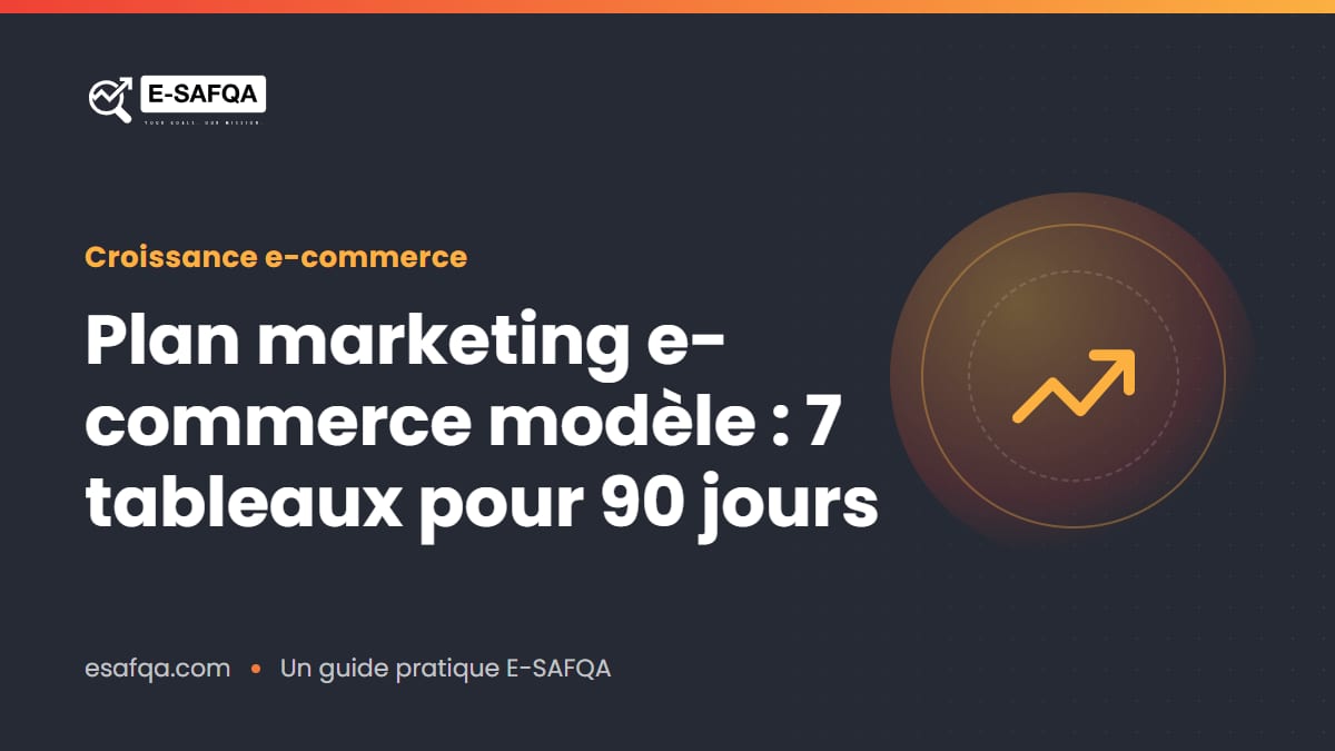 Plan marketing e-commerce modèle : 7 tableaux pour 90 jours